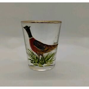 3-D Glass Shotglass - Pheasant Bird Shot Glass